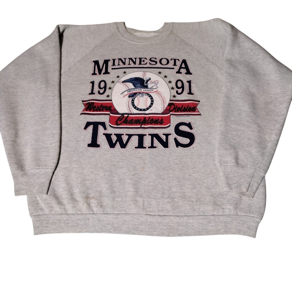 Minnesota Twins 1991 World Series Champion Sweatshirt No Sz Tag Jostens - Issues